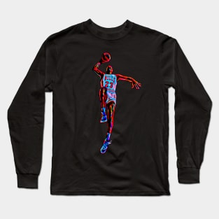 Michael Jordan Sky Vintage Neon Effect Long Sleeve T-Shirt